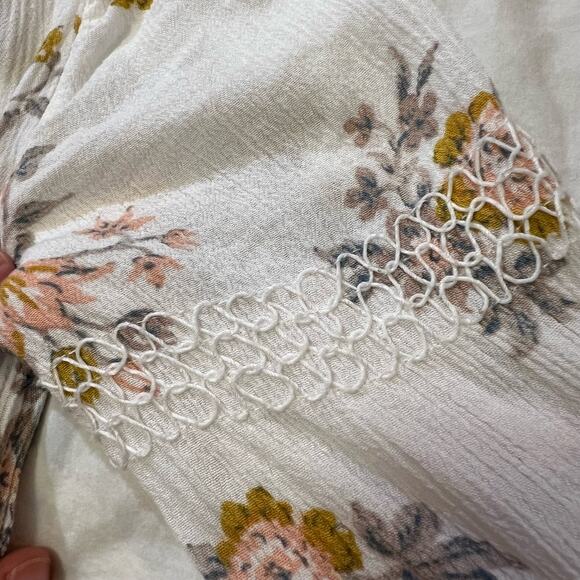 Free People White Gardenia Retro Print Tunic Mini Swing Dress size S - Picture 8 of 14